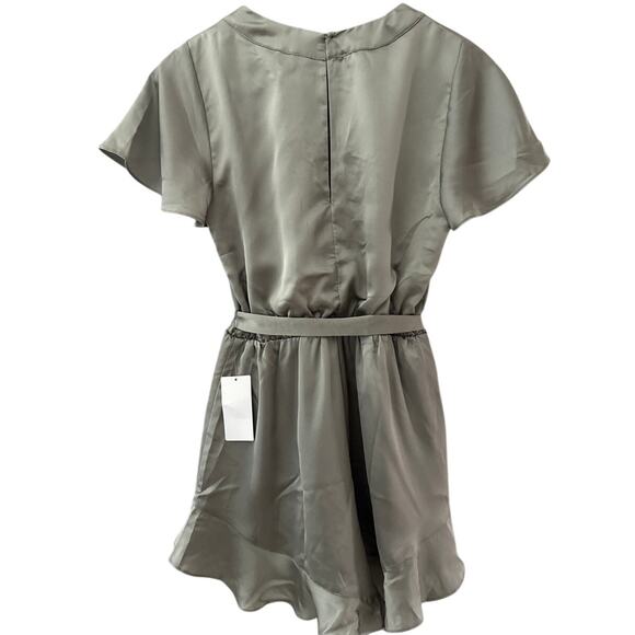 Show Me Your Mumu Luxe Satin Say I Do Romper Moss Green Size Small - Picture 5 of 13